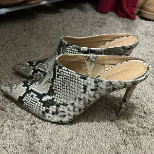 Snake print heels
